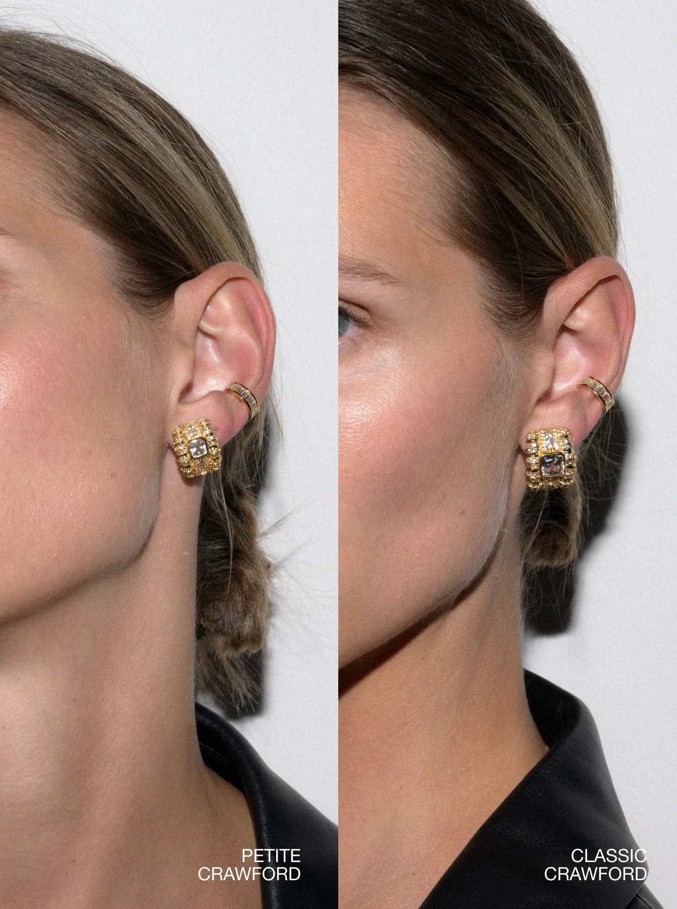 PETITE CRAWFORD EARRINGS IN LAB WHITE SAPPHIRE, RHODIUM COATED BRASS - Image 5