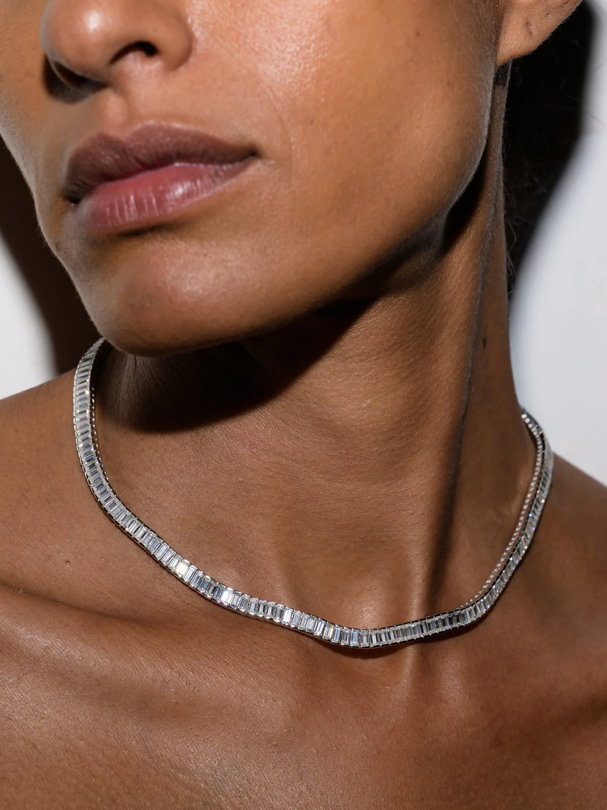 PETITE BESSETTE RIVIÈRE NECKLACE IN MOISSANITE, STERLING SILVER - Image 4