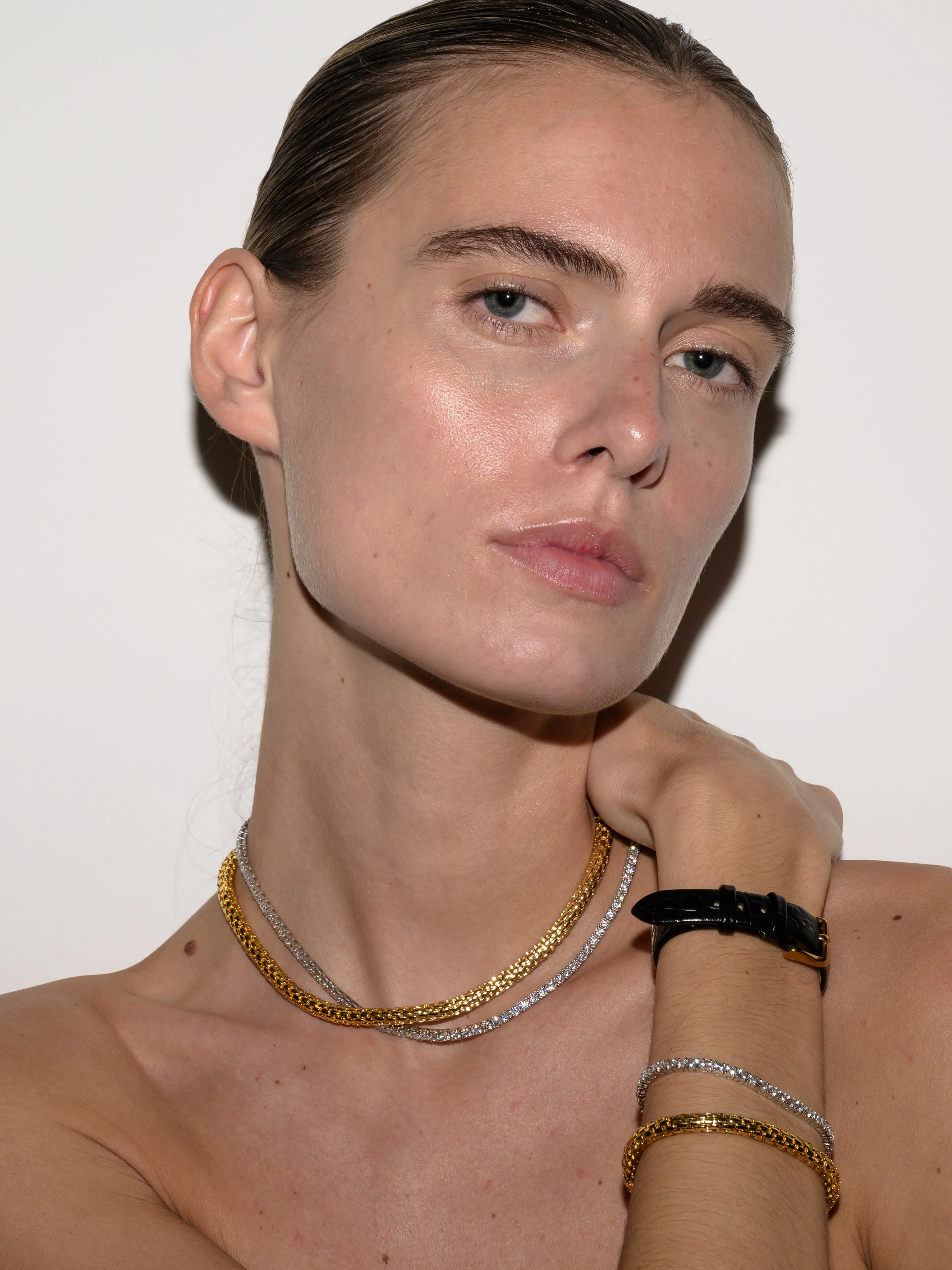 PETITE CASTA BRACELET WITH LAB DIAMOND ACCENT, 18K GOLD VERMEIL - Image 4