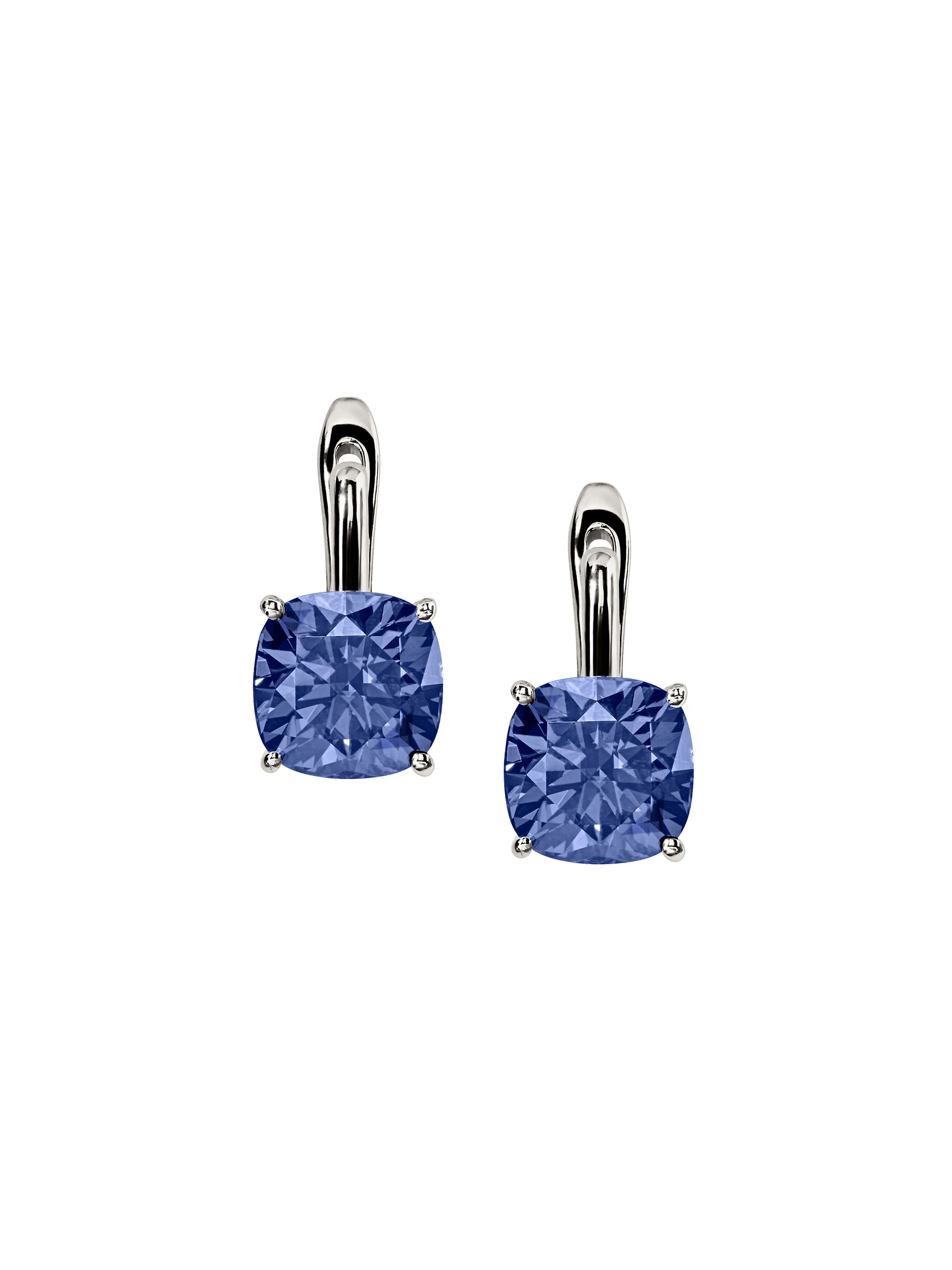 PORTER CUSHION-CUT EARRINGS IN SLATE BLUE MOISSANITE, STERLING SILVER