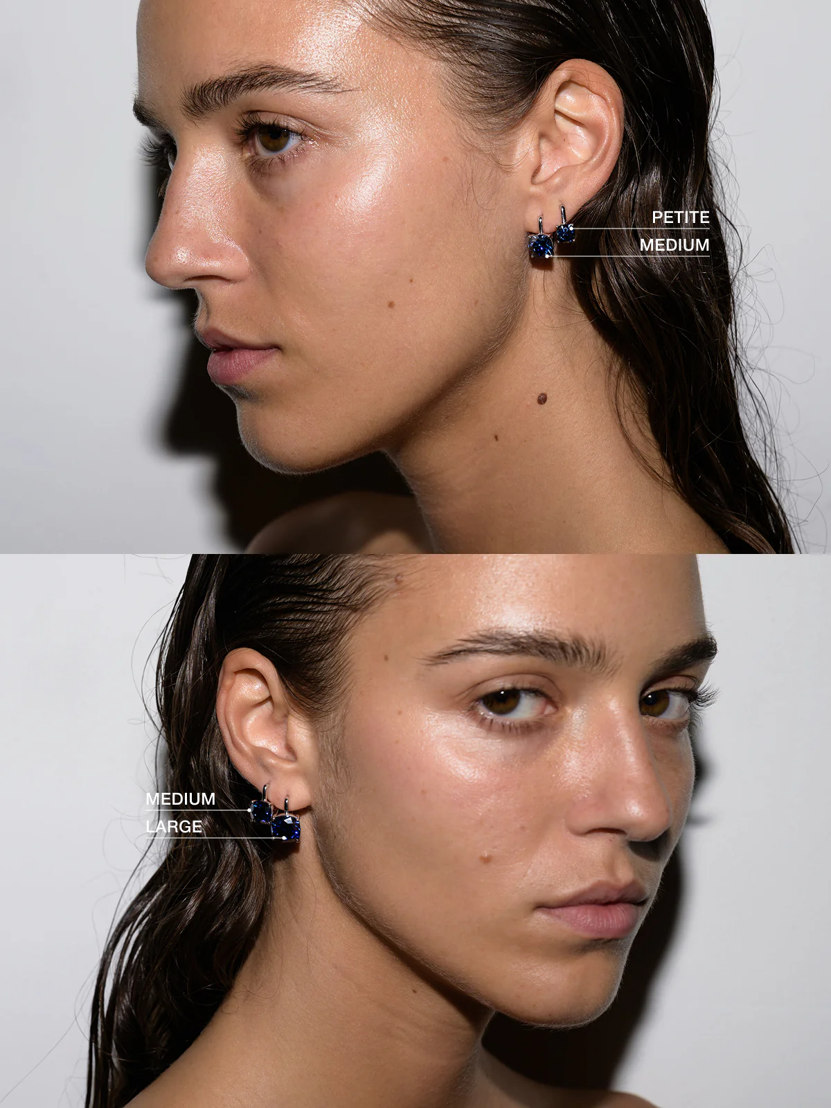 PORTER CUSHION-CUT EARRINGS IN SLATE BLUE MOISSANITE, STERLING SILVER - Image 3