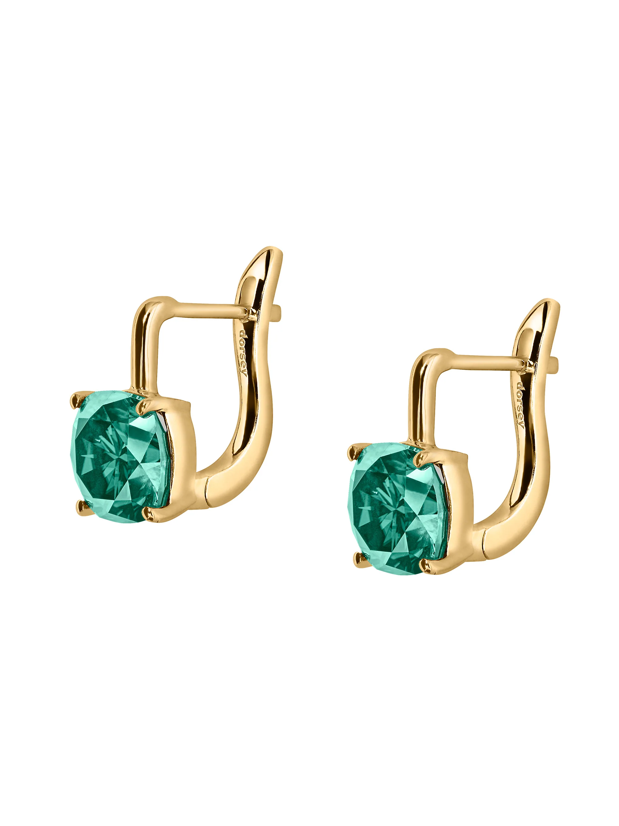 PORTER CUSHION-CUT EARRINGS IN VIRIDIAN GREEN MOISSANITE, 18K GOLD VERMEIL - Image 2