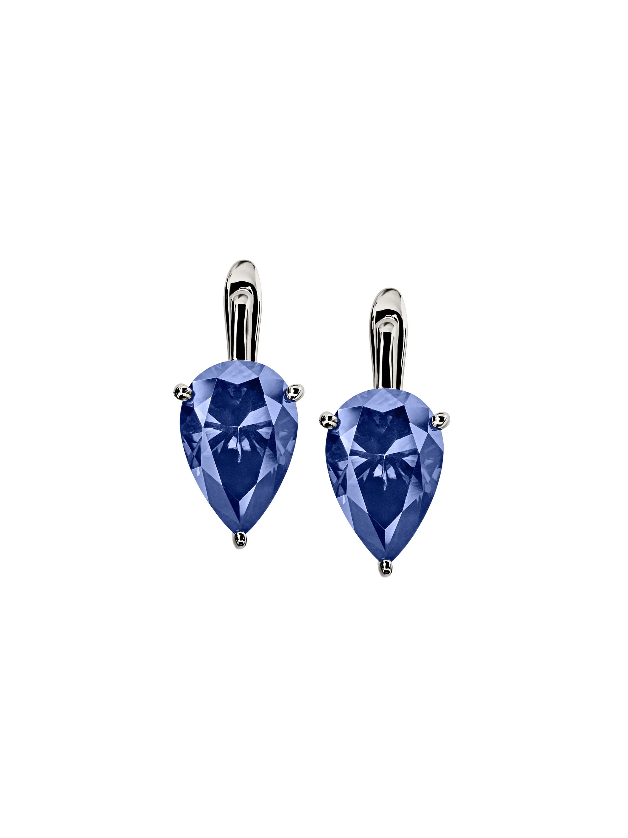 PORTER PEAR-CUT EARRINGS IN SLATE BLUE MOISSANITE, STERLING SILVER