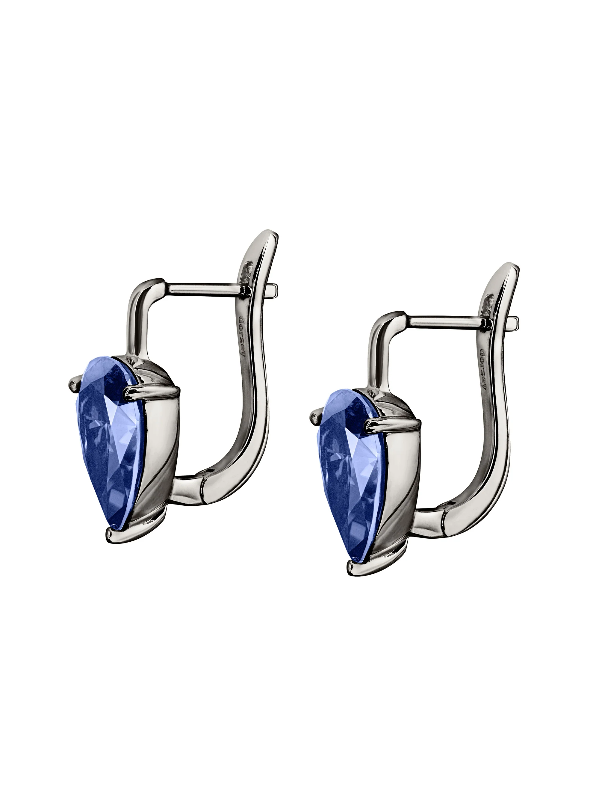PORTER PEAR-CUT EARRINGS IN SLATE BLUE MOISSANITE, STERLING SILVER - Image 2