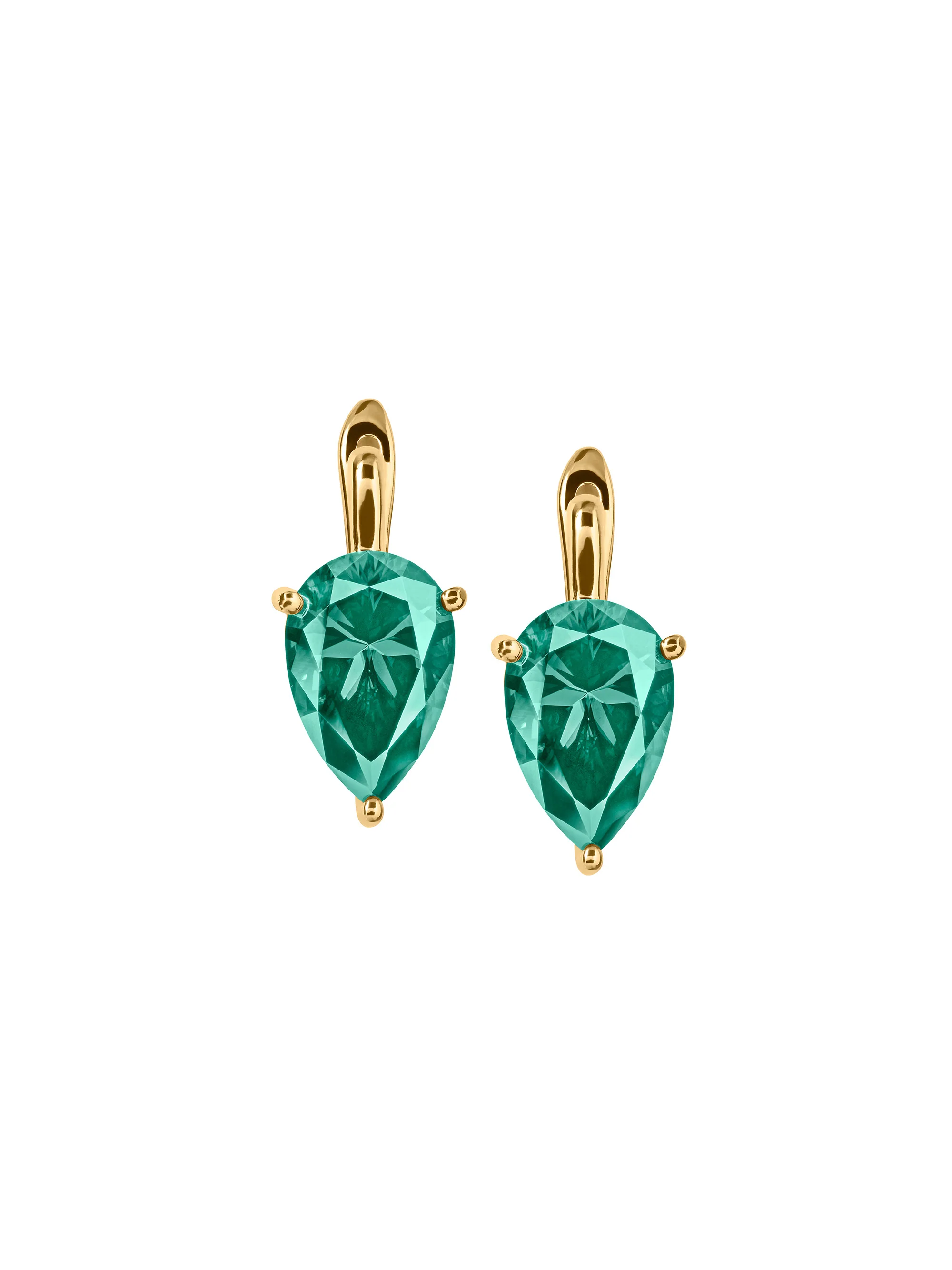 PORTER PEAR-CUT EARRINGS IN VIRIDIAN GREEN MOISSANITE, 18K GOLD VERMEIL
