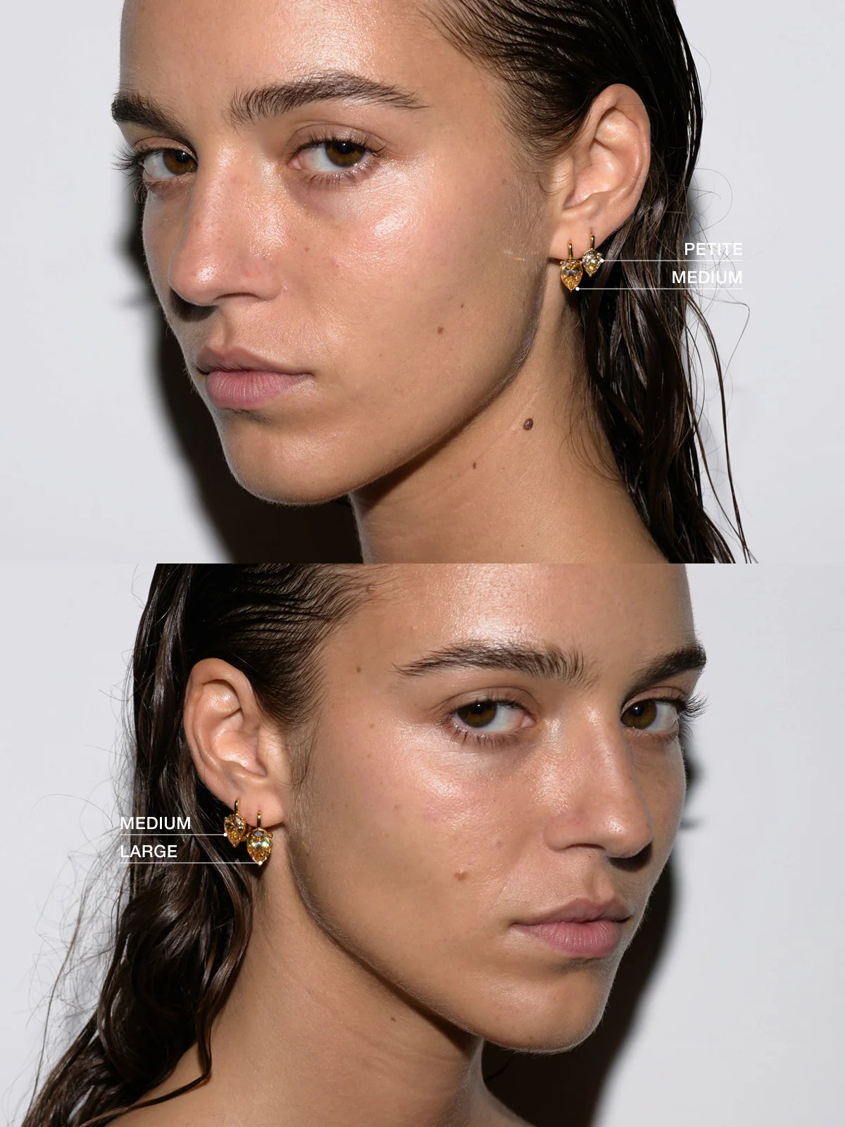 PORTER PEAR-CUT EARRINGS IN HONEY MOISSANITE, 18K GOLD VERMEIL - Image 4