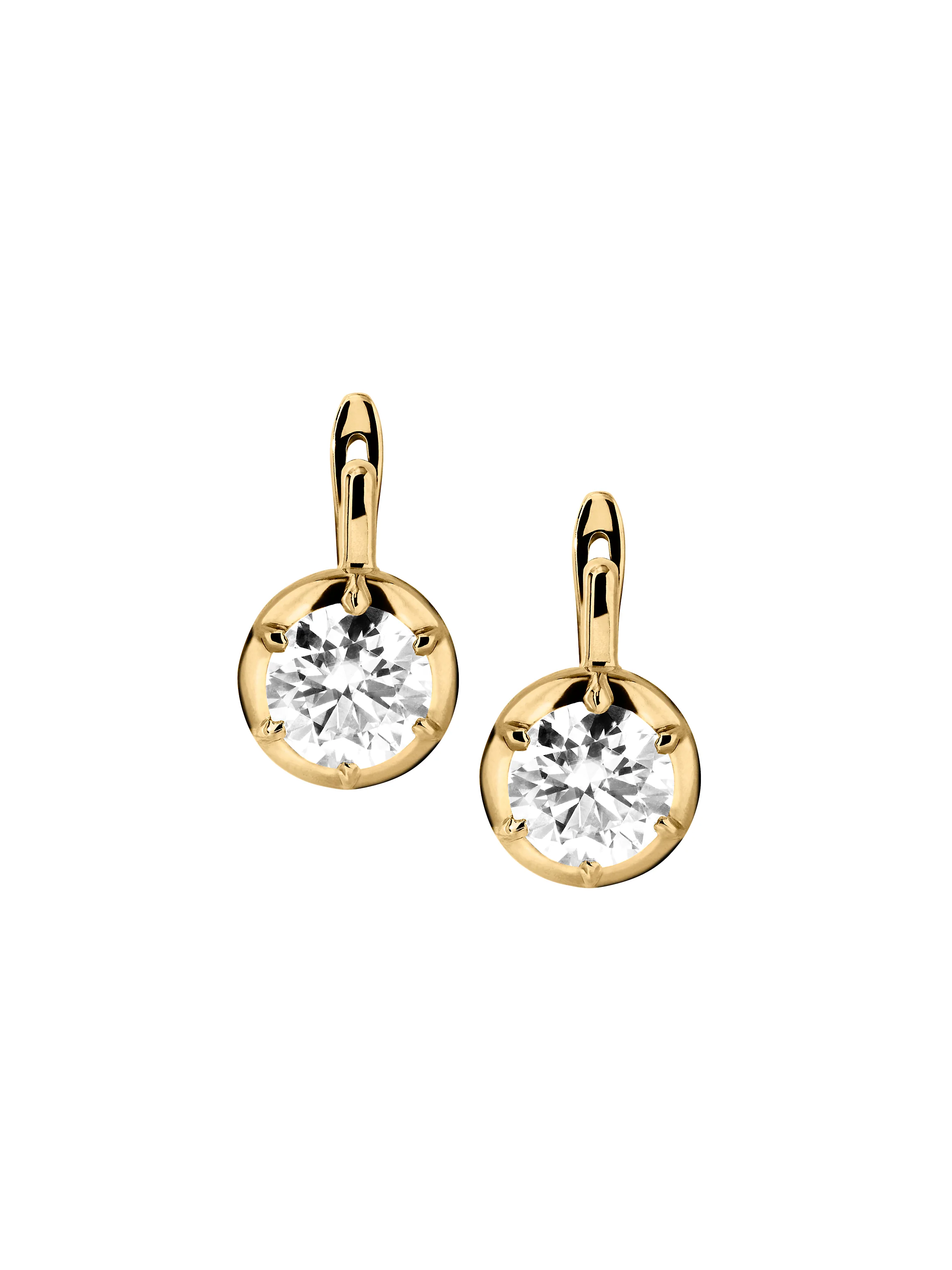 MAXWELL EARRINGS IN MOISSANITE, 18K GOLD VERMEIL