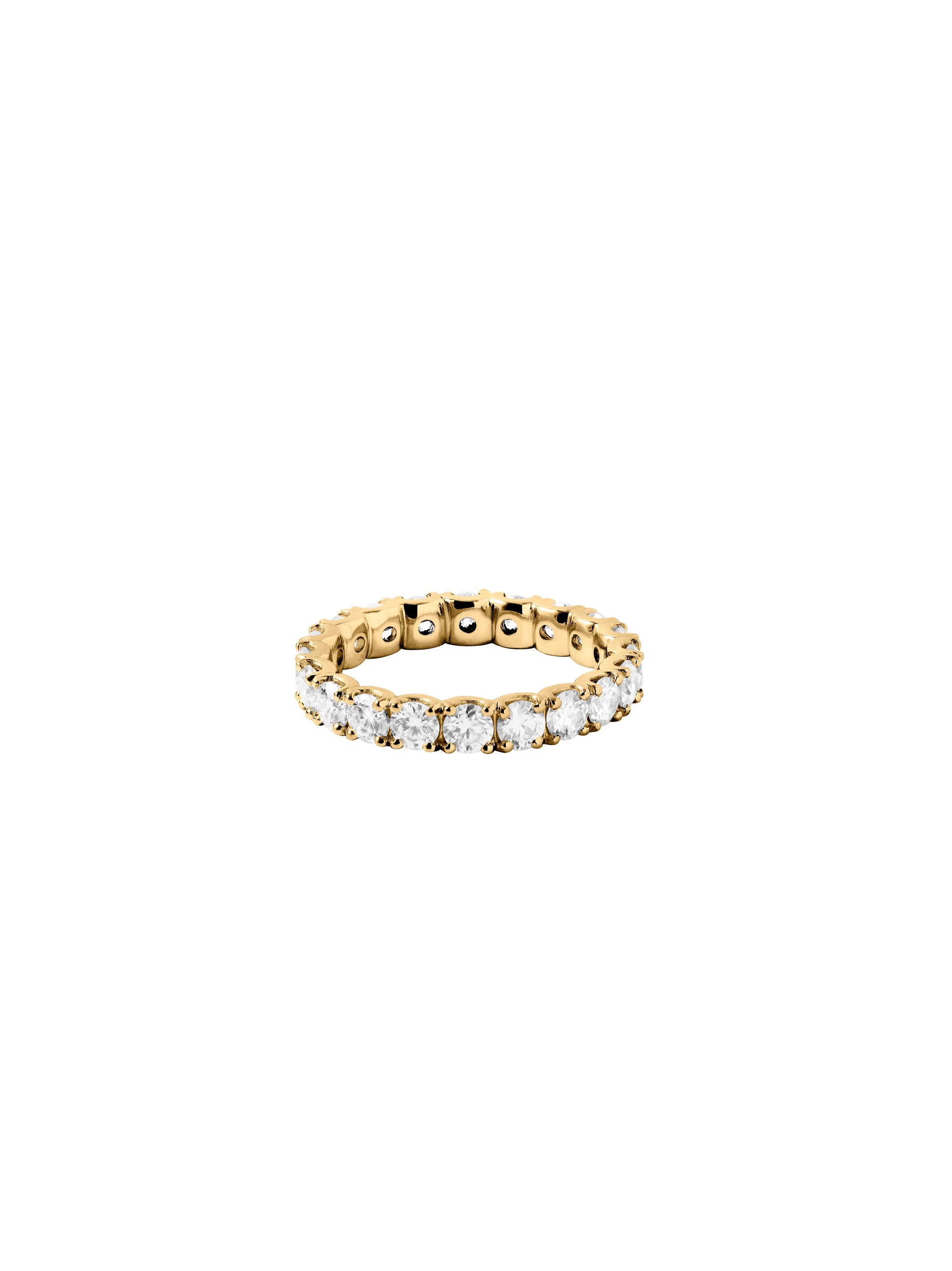 ROUND CUT ETERNITY BAND IN MOISSANITE, 18K GOLD VERMEIL