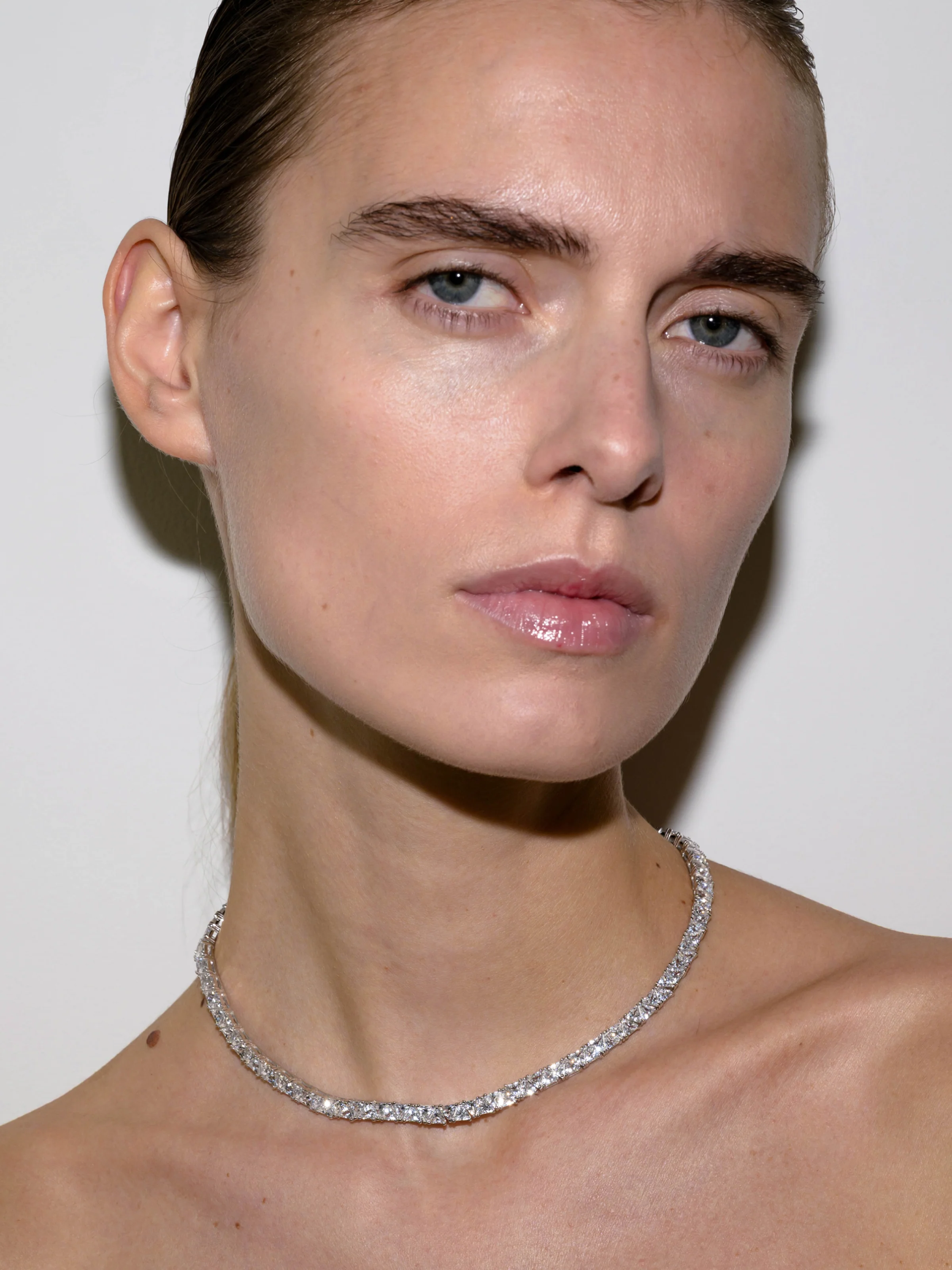 THEODORA RIVIÈRE NECKLACE IN LAB WHITE SAPPHIRE, STERLING SILVER - Image 3