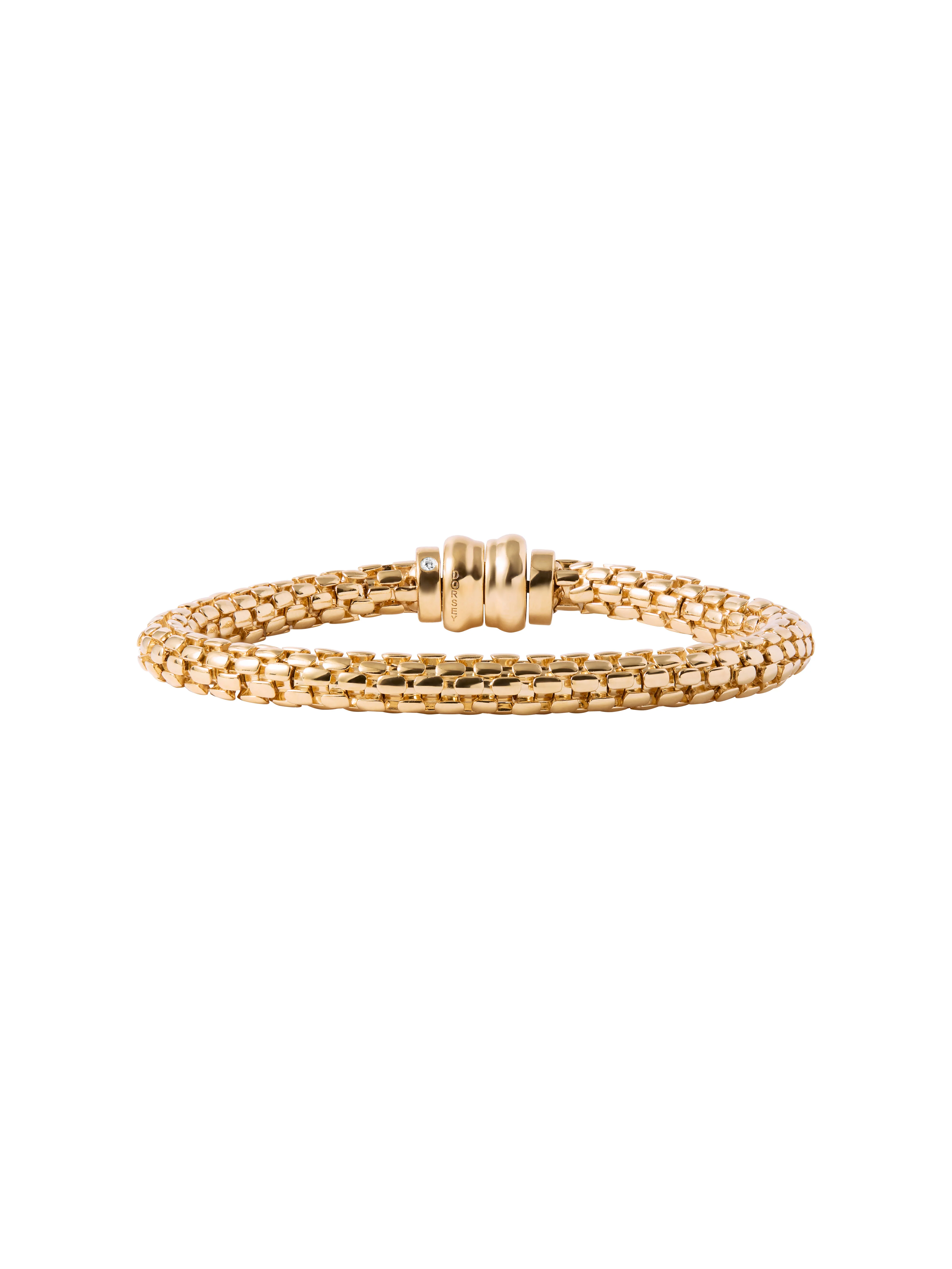 PETITE CASTA ANKLET WITH LAB DIAMOND ACCENT, 18K GOLD VERMEIL