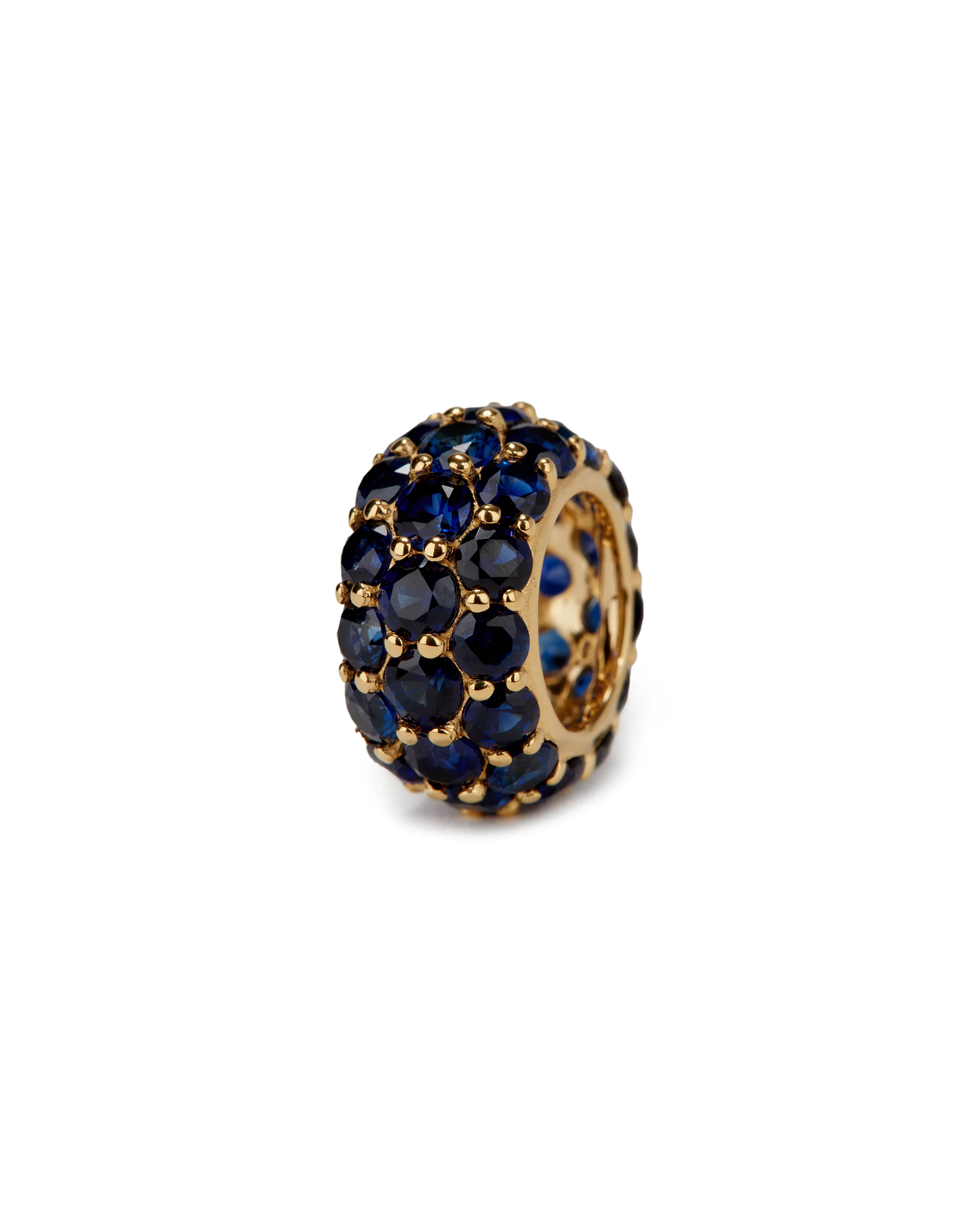 THREE-ROW RIVIÈRE PENDANT IN LAB BLUE SAPPHIRE, 18K GOLD VERMEIL - Image 2