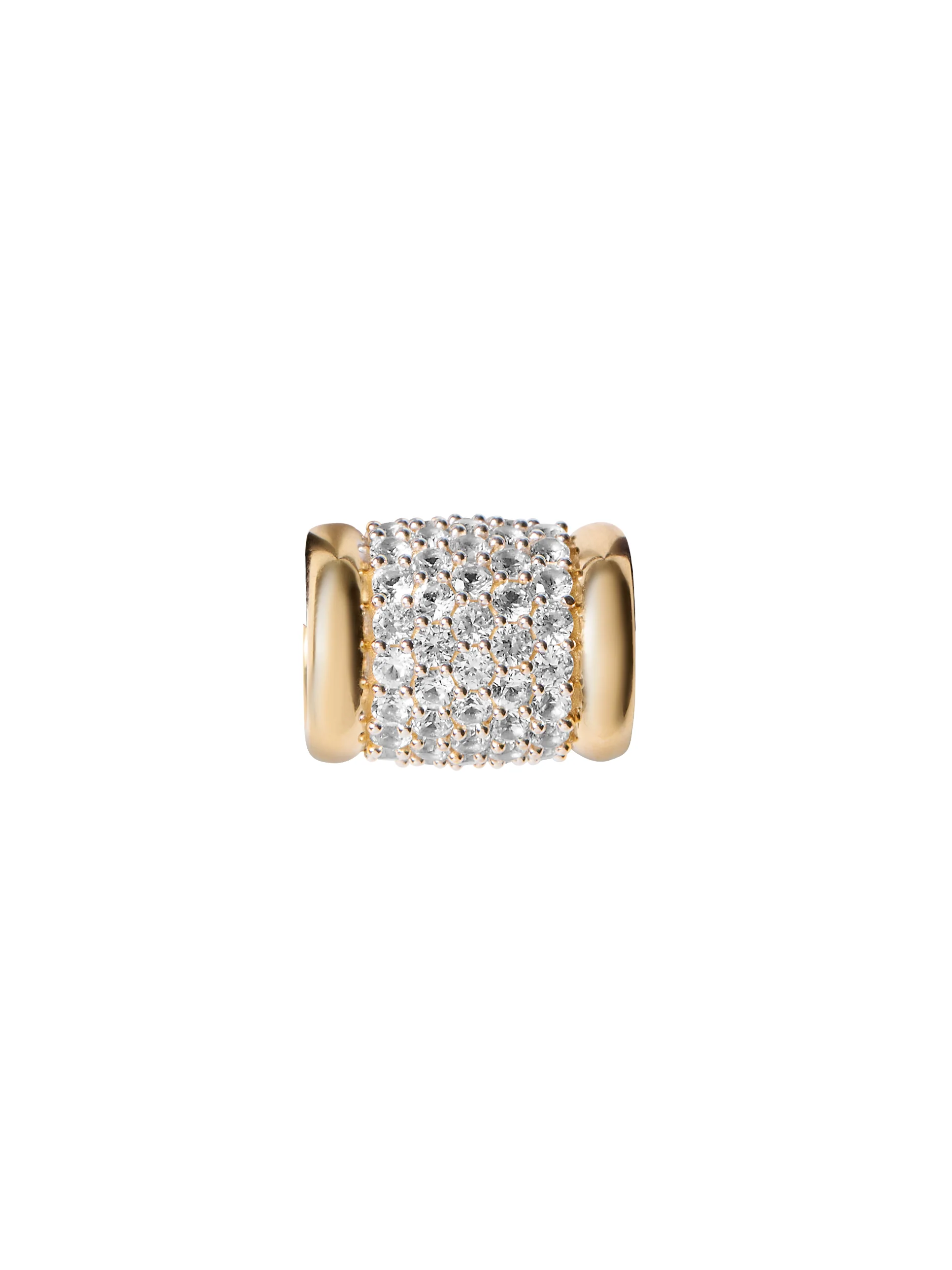YVES PAVÉ PENDANT IN LAB WHITE SAPPHIRE, 18K GOLD VERMEIL