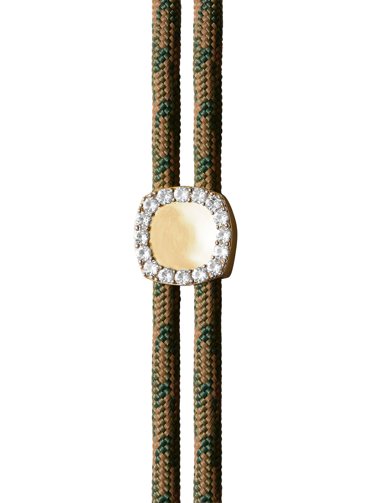 YVES CAMO PARACORD NECKLACE IN LAB WHITE SAPPHIRE, 18K GOLD VERMEIL - Image 3