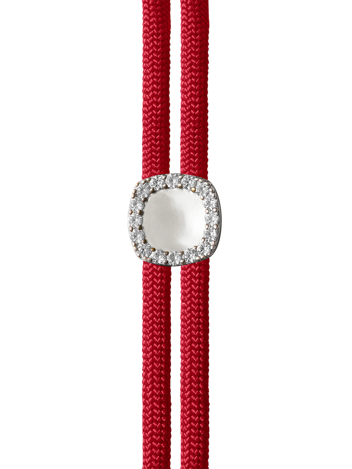 YVES ROUGE PARACORD NECKLACE IN LAB WHITE SAPPHIRE, STERLING SILVER - Image 3