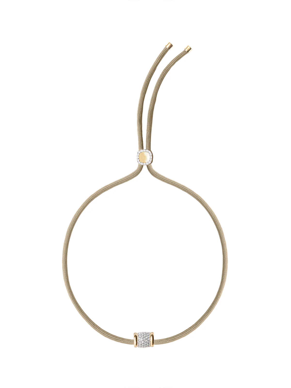 YVES SABLE PARACORD NECKLACE IN LAB WHITE SAPPHIRE, 18K GOLD VERMEIL