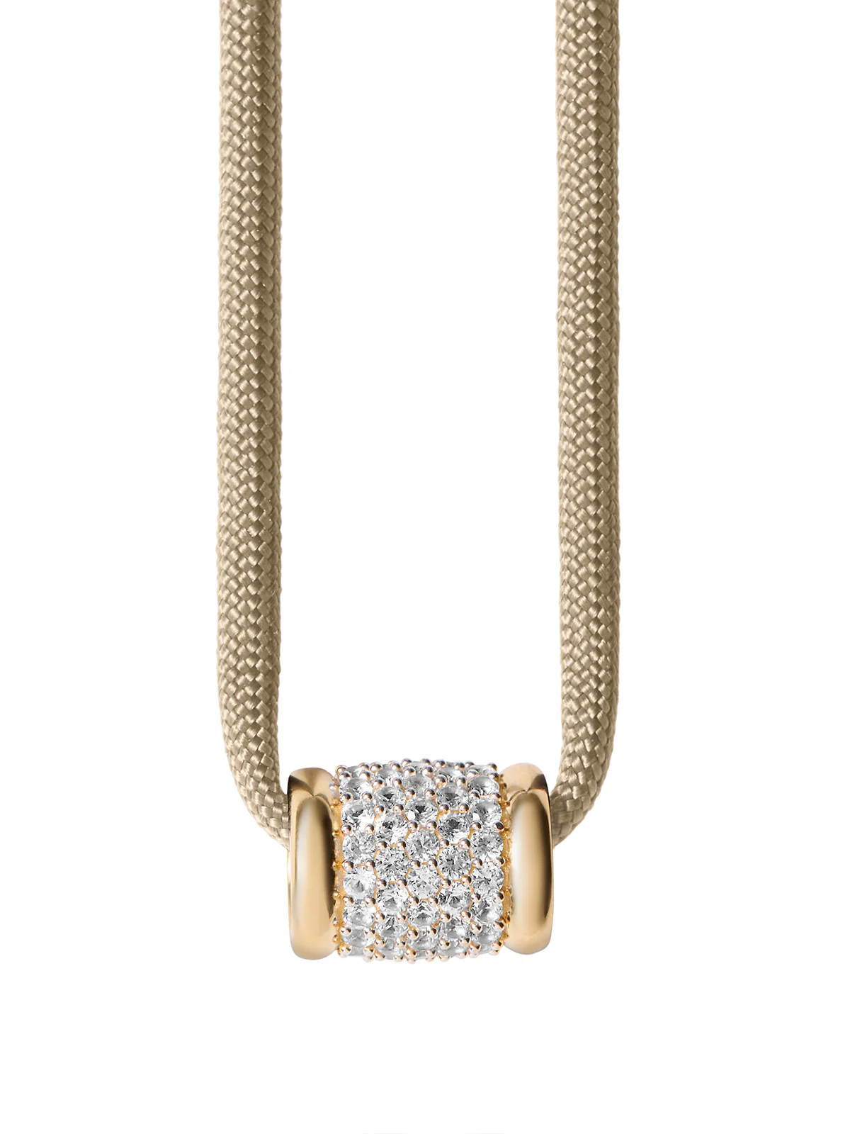 YVES SABLE PARACORD NECKLACE IN LAB WHITE SAPPHIRE, 18K GOLD VERMEIL - Image 2