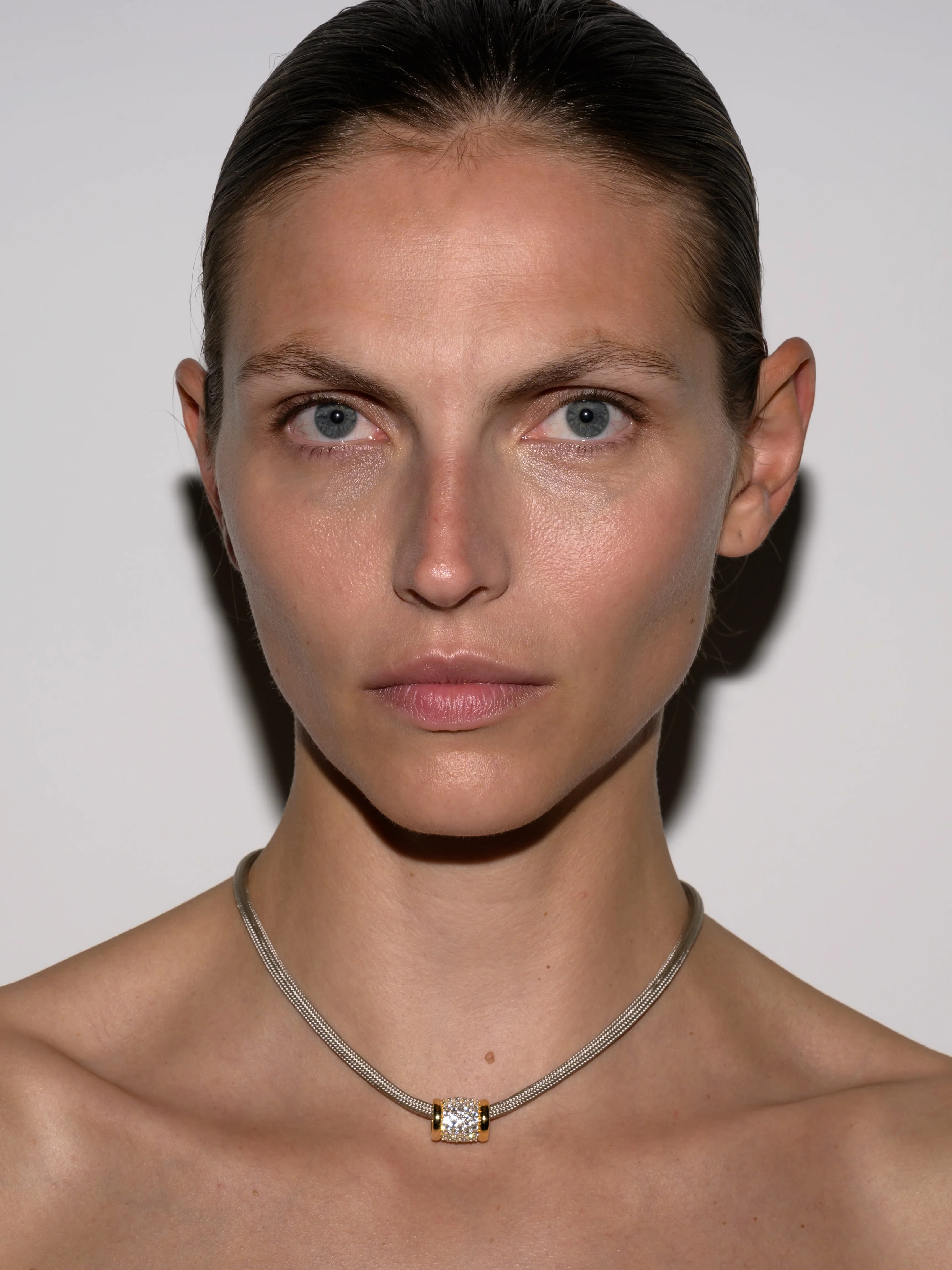 YVES SABLE PARACORD NECKLACE IN LAB WHITE SAPPHIRE, 18K GOLD VERMEIL - Image 5