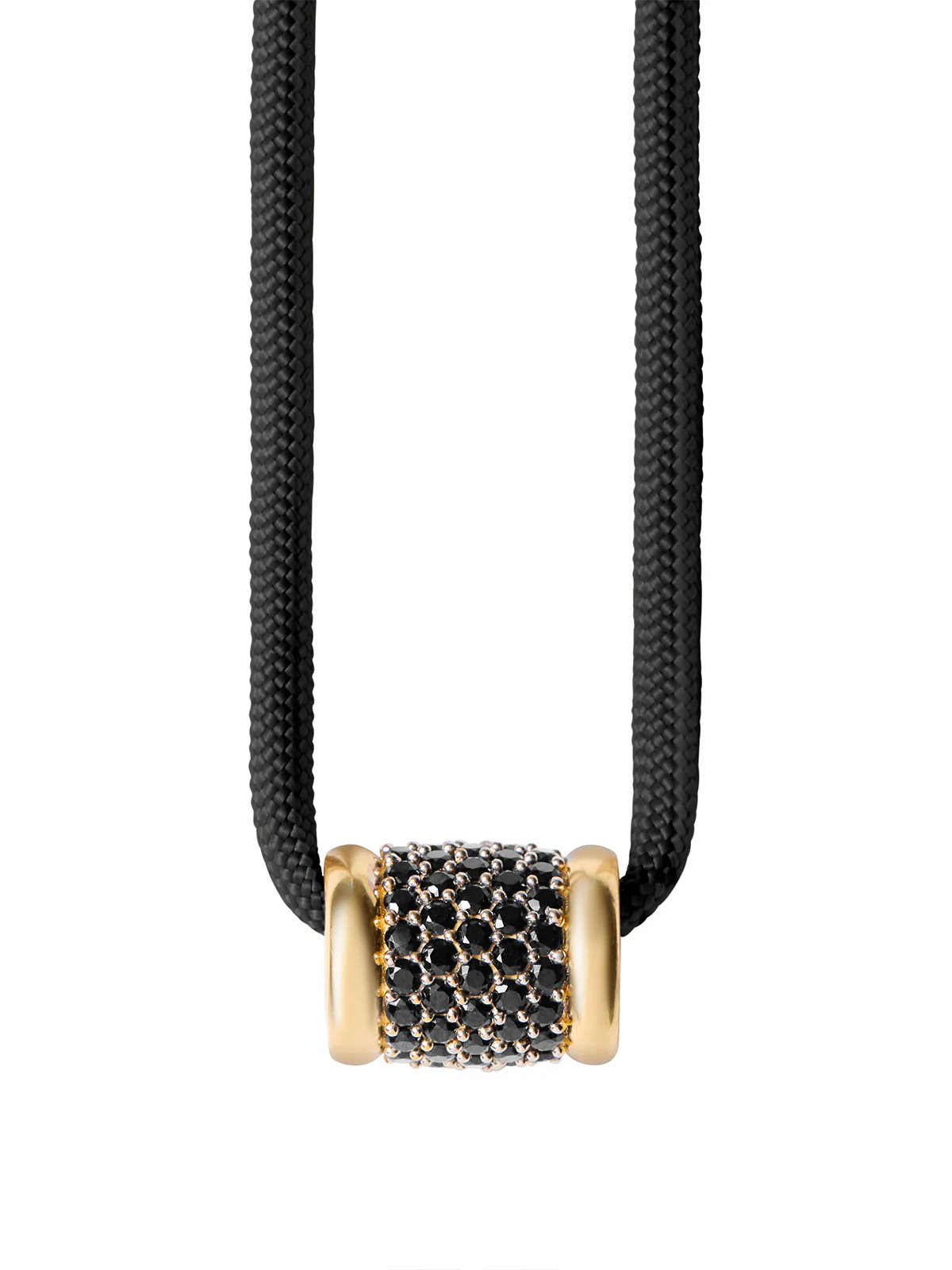 YVES NOIR PARACORD NECKLACE IN NANO ONYX, 18K GOLD VERMEIL - Image 2